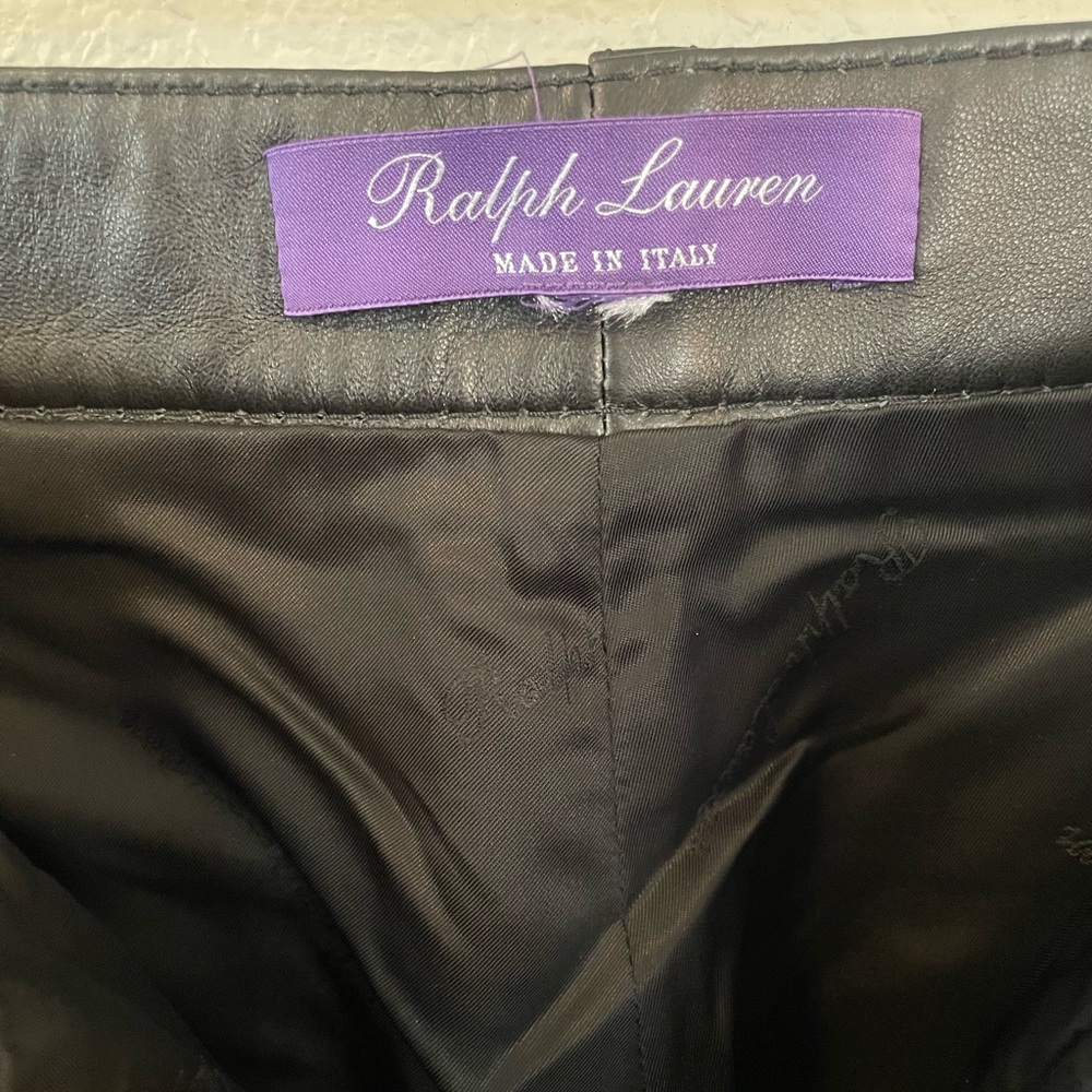 RALPH LAUREN LEATHER PANTS - Picture 3 of 4